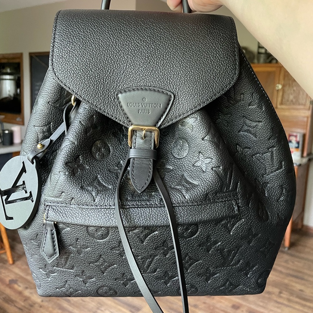 Louis Vuitton Black Leather Backpack